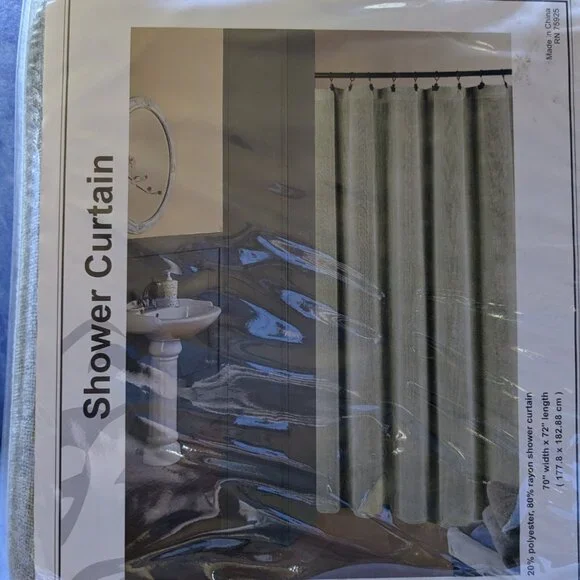 Soft Chenille shower curtain - Picture 2 of 5